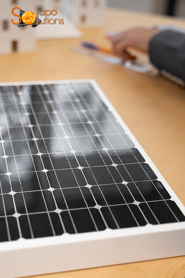 Close-up of a solar panel during planning