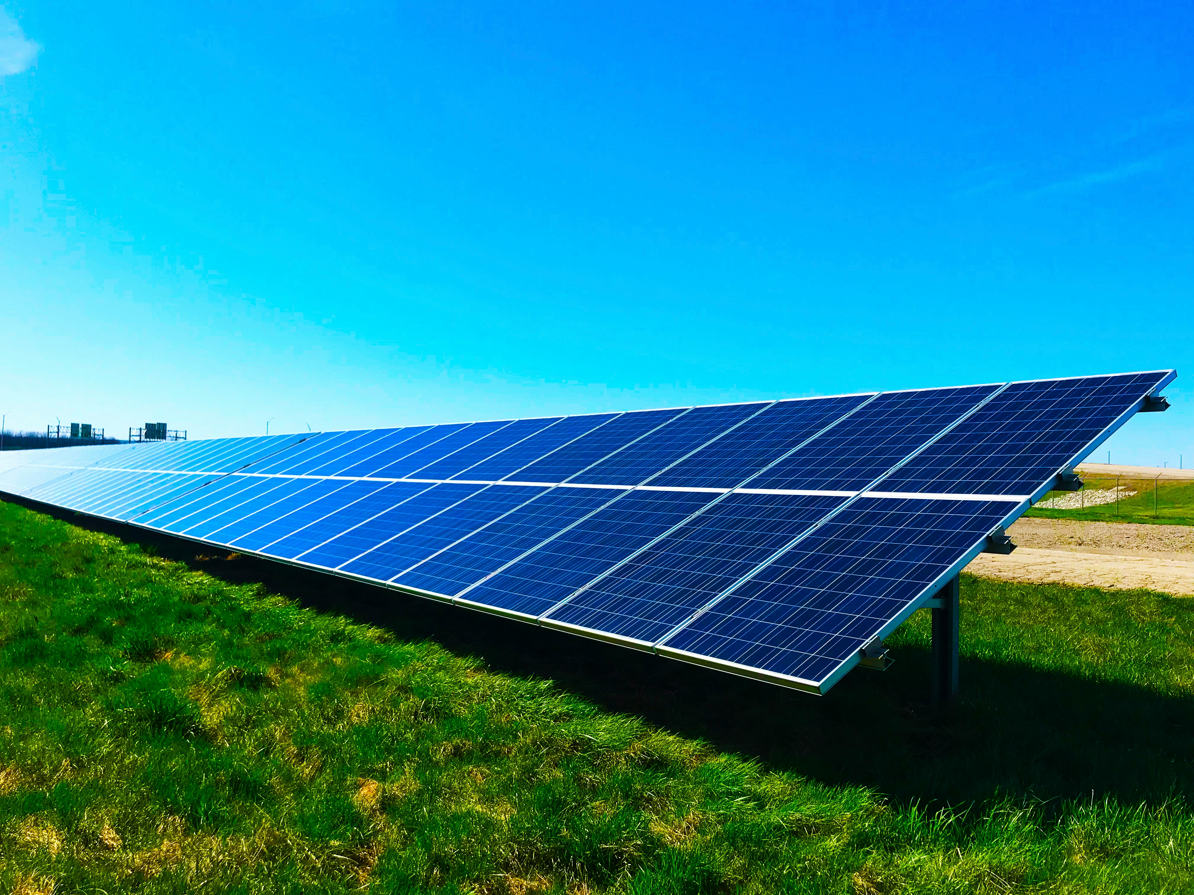 Solar panels installed for clean energy